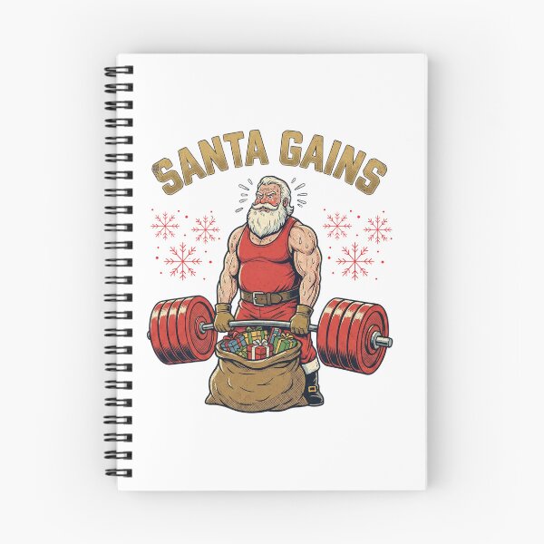 Item preview, Funny santa gym christmas  – jacked Santa lifting gifts | hilarious holiday fitness tee gift for gym lovers designed and sold by wellie-chic.