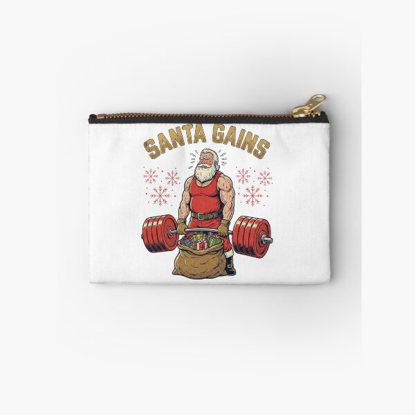 Item preview, Funny santa gym christmas  – jacked Santa lifting gifts | hilarious holiday fitness tee gift for gym lovers designed and sold by wellie-chic.