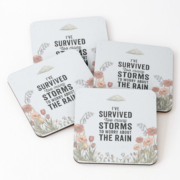 Item preview, I've Survived Too Many Storms to Worry About the Rain - Motivational Quote - Misty Sky edition designed and sold by Miss Cutie Designs.