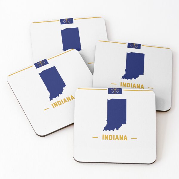 Item preview, Indiana State Pride - Classic Blue & Gold Flag Silhouette designed and sold by mashmosh.