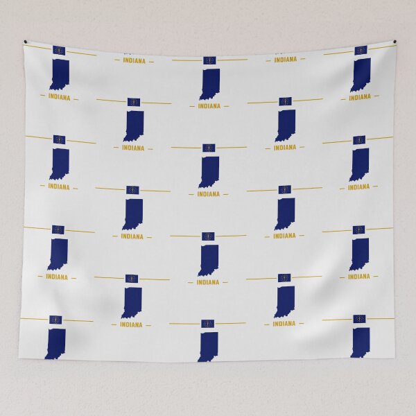 Item preview, Indiana State Pride - Classic Blue & Gold Flag Silhouette designed and sold by mashmosh.