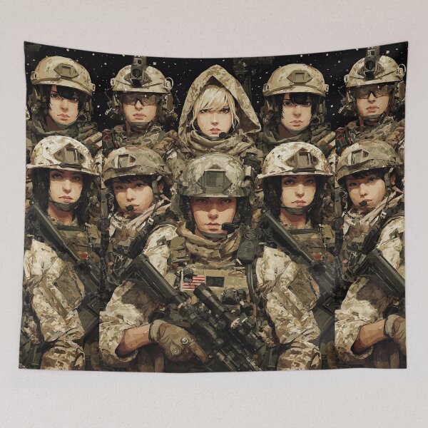 Item preview, Collage Of Soldiers Wearing Camouflage Hoods And Helmets designed and sold by Piotrek0001.
