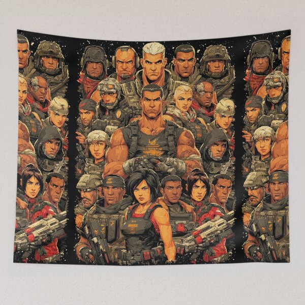 Item preview, Stylized Army Character Collage In Orange And Black designed and sold by Piotrek0001.