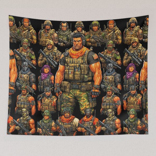 Item preview, Dense Crowd Of Jungle Warfare Soldiers And Mercenaries designed and sold by Piotrek0001.