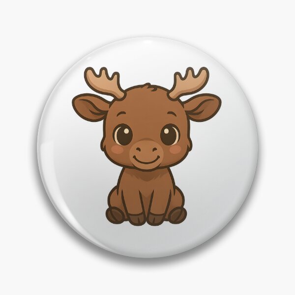 Item preview, Chibi Baby Moose Calf – Ultra Cute Cartoon Woodland Animal mr zgredzio designed and sold by mr-zgredzio.