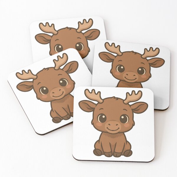Item preview, Chibi Baby Moose Calf – Ultra Cute Cartoon Woodland Animal mr zgredzio designed and sold by mr-zgredzio.