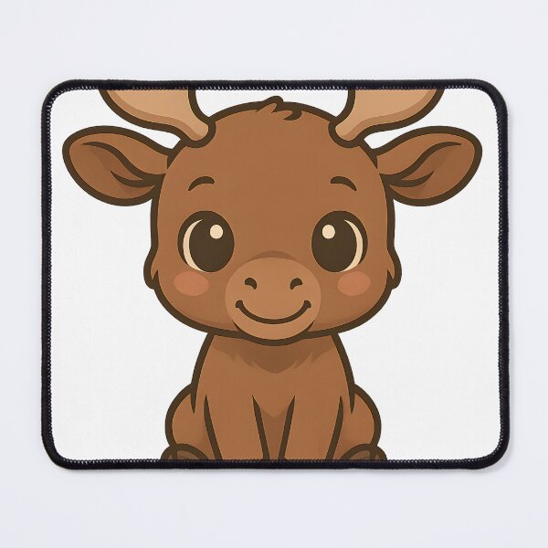 Item preview, Chibi Baby Moose Calf – Ultra Cute Cartoon Woodland Animal mr zgredzio designed and sold by mr-zgredzio.