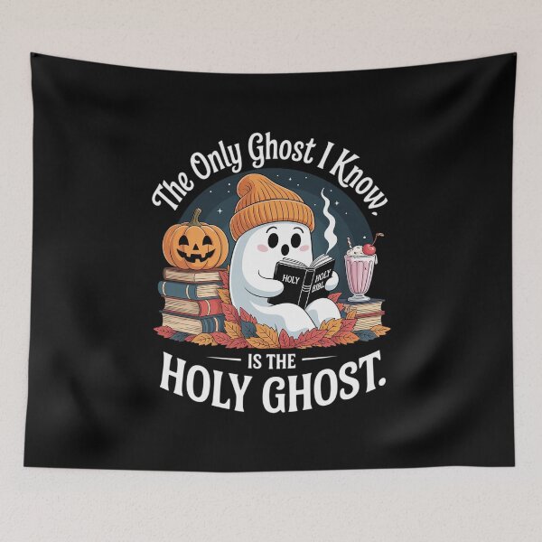 Item preview, The Only Ghost I Know is The Holy Ghost Halloween Book Lover designed and sold by Tatianamiobi.