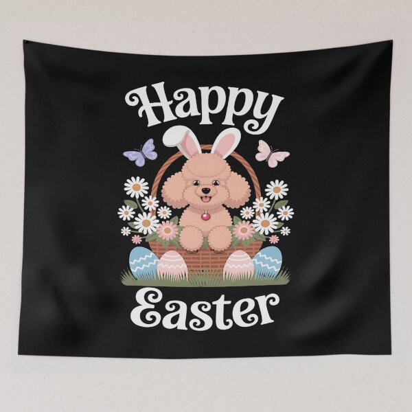 Item preview, Maltipoo Dog Happy Easter Egg Hunt Bunny Ear Easter designed and sold by JonathalIngham.