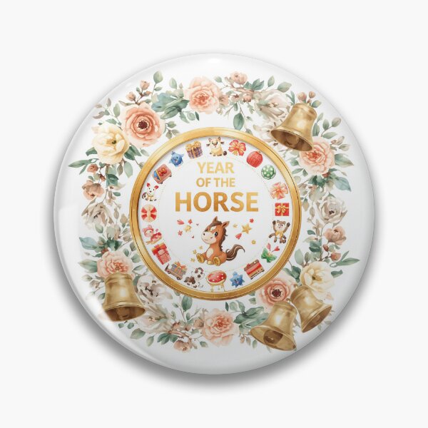 Item preview, A horse with a wreath on its head and a bell around its neck. The horse is wearing a bow and has a festive, joyful appearance designed and sold by PWDigitalArt.