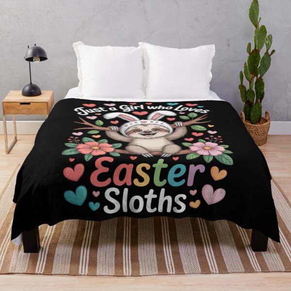 Item preview, Just A Girl Who Loves Easter And Sloths designed and sold by JonathalIngham.