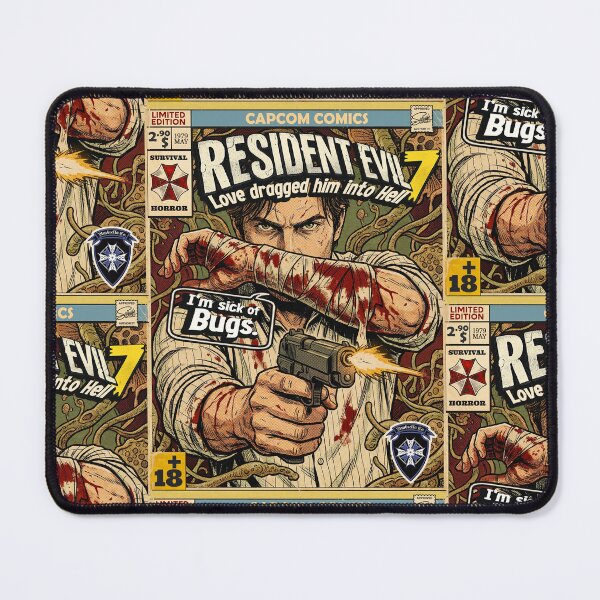 Item preview, Resident Evil 7 Ethan Winters Comic Book Cover Retro Gaming Art designed and sold by Back2Collage.