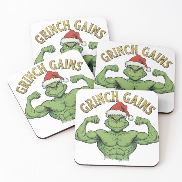 Item preview, Grinch gains funny muscular grinch flex – savage holiday gym art | Christmas workout tee gift for lifters designed and sold by wellie-chic.