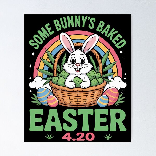 Item preview, Some Bunny's Baked Easter Bunny Weed Smoking Rabbit Cannabis designed and sold by JonathalIngham.