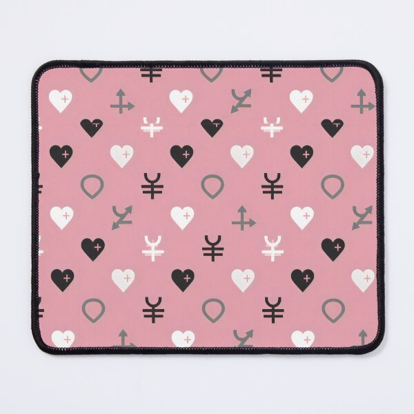 Item preview, Symbolic Pattern Design with Hearts, Gender Icons, and Location Pins on Pink Background designed and sold by SplashTastic.