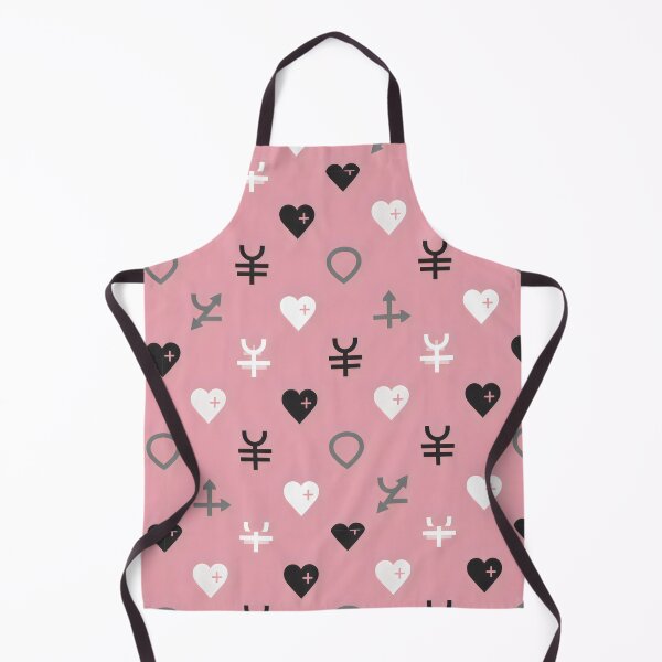 Item preview, Symbolic Pattern Design with Hearts, Gender Icons, and Location Pins on Pink Background designed and sold by SplashTastic.