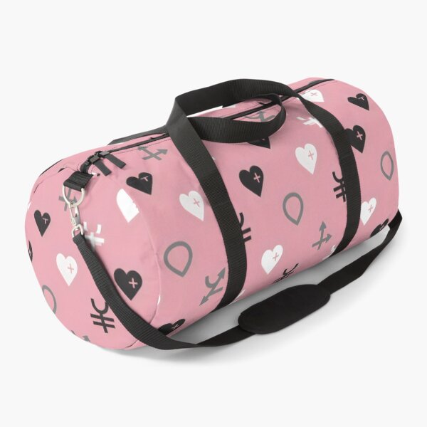 Item preview, Symbolic Pattern Design with Hearts, Gender Icons, and Location Pins on Pink Background designed and sold by SplashTastic.