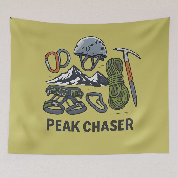 Item preview, Peak Chaser Rock Climbing Gear Illustration – Mountain Adventure Design designed and sold by anandsiva2703.