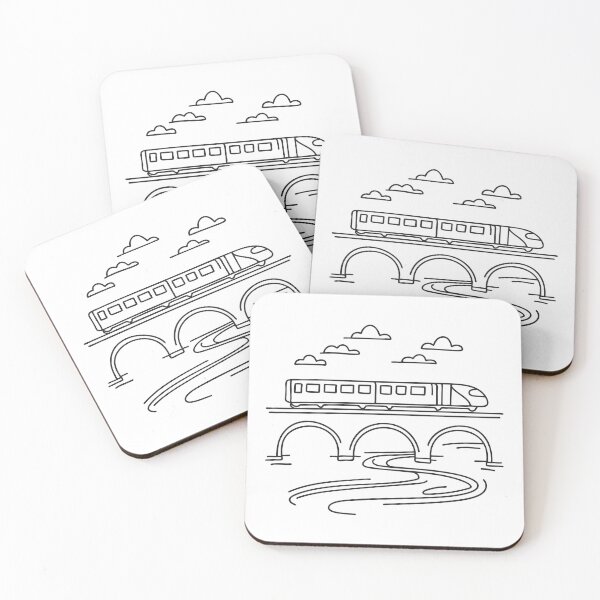 Item preview, A long train crossing a small bridge over a stream designed and sold by rasagamastore.