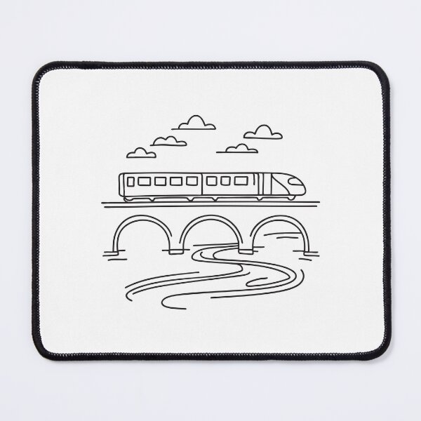 Item preview, A long train crossing a small bridge over a stream designed and sold by rasagamastore.