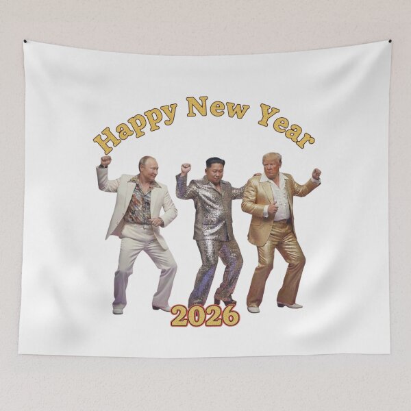 Item preview, Happy New Year, Dictators Disco, 80s, 2026, funnyfits70, Humor, Funny, retro, vintages, funny quotes, animal humor, designed and sold by FunnyFits70.