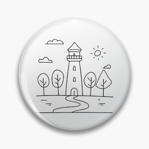 Item preview, A tower beside a winding path through the trees designed and sold by rasagamastore.