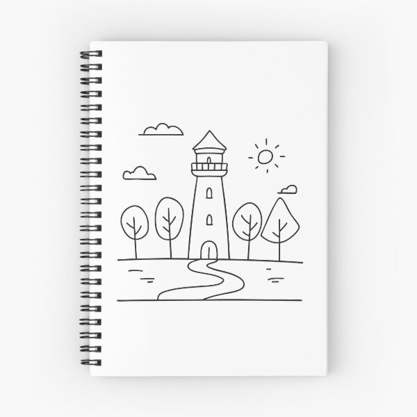 Item preview, A tower beside a winding path through the trees designed and sold by rasagamastore.