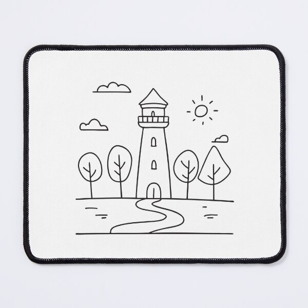 Item preview, A tower beside a winding path through the trees designed and sold by rasagamastore.
