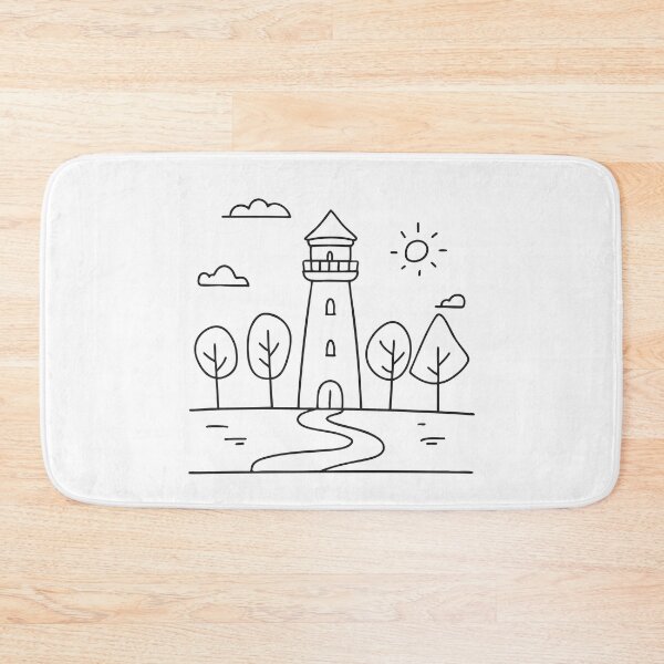 Item preview, A tower beside a winding path through the trees designed and sold by rasagamastore.