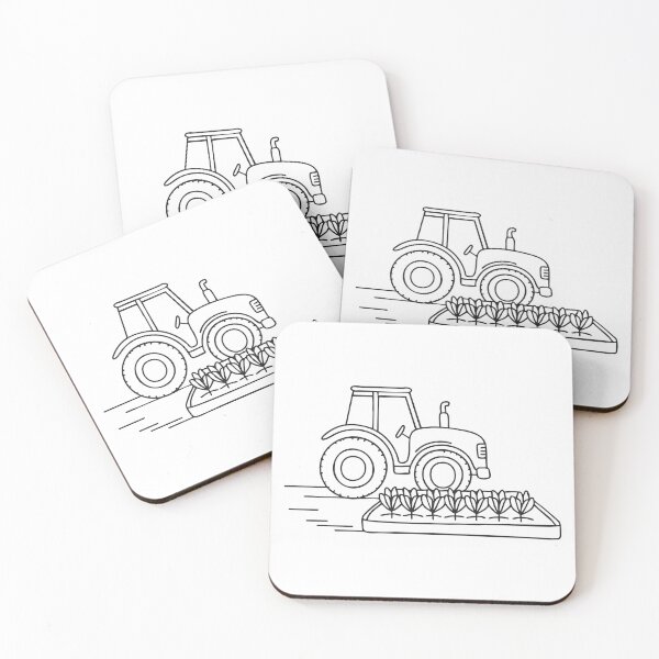 Item preview, A tractor parked near a vegetable patch designed and sold by rasagamastore.