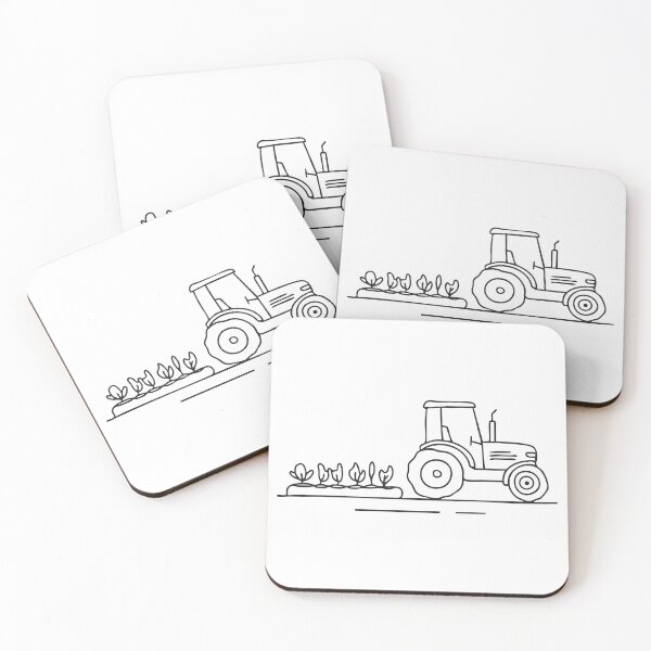 Item preview, A tractor parked next to a vegetable patch designed and sold by rasagamastore.