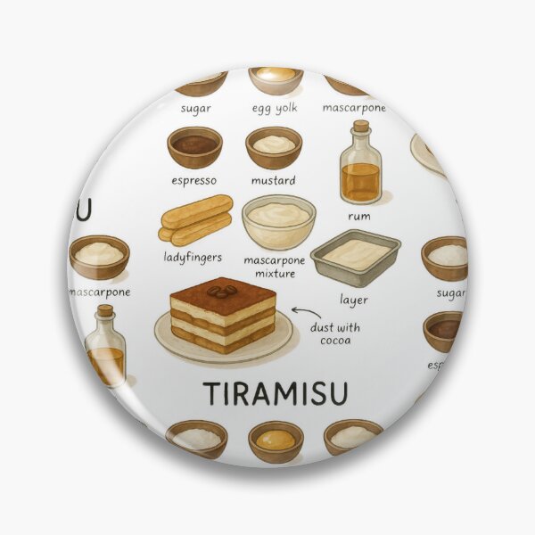 Item preview, Tiramisu Recipe T-Shirt – Hand-Drawn Dessert Diagram Illustration, Italian Dessert Food Chart Tee, Baking Gift for Food Lovers designed and sold by fishnsteve.