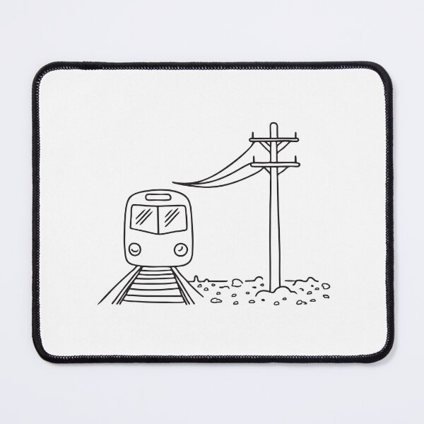 Item preview, A train running beside a power pole and scattered gravel designed and sold by rasagamastore.