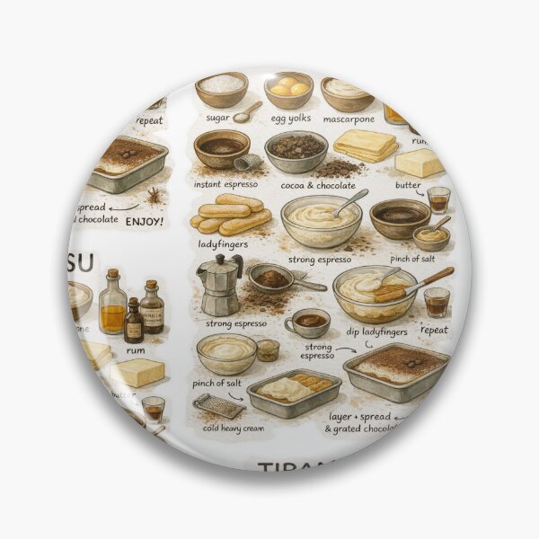 Item preview, Detailed Tiramisu Recipe T-Shirt – Hand-Drawn Dessert Diagram Illustration, Italian Dessert Food Chart Tee, Baking Gift for Food Lovers designed and sold by fishnsteve.