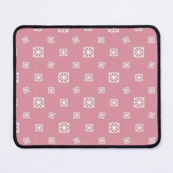 Item preview, Geometric Floral Pattern Design with White Symbols on Muted Pink Background designed and sold by SplashTastic.