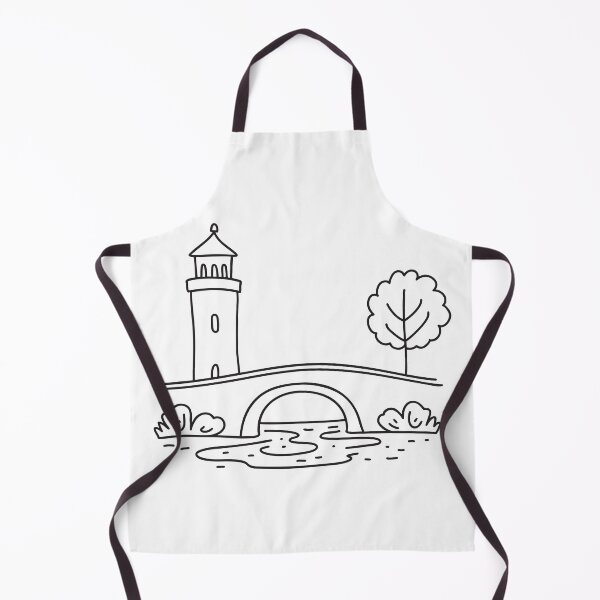Item preview, A tower beside a narrow bridge over a stream designed and sold by rasagamastore.