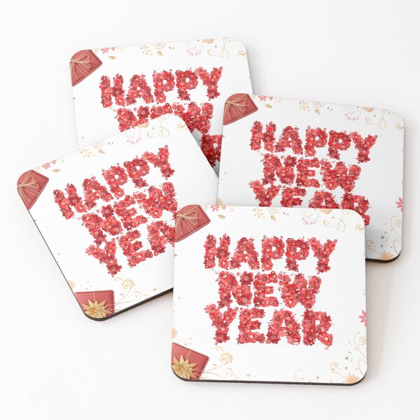 Item preview, A festive 2026 happy new year design with turquoise floral numbers and a matching gift box, isolated on white background designed and sold by PWDigitalArt.