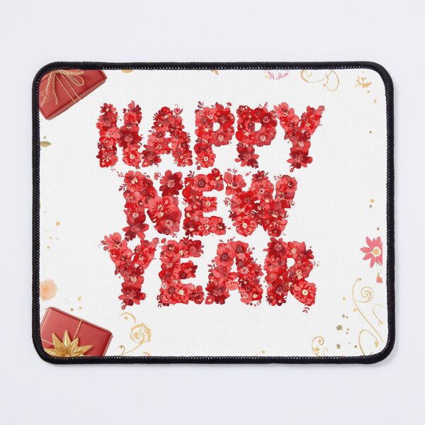 Item preview, A festive 2026 happy new year design with turquoise floral numbers and a matching gift box, isolated on white background designed and sold by PWDigitalArt.