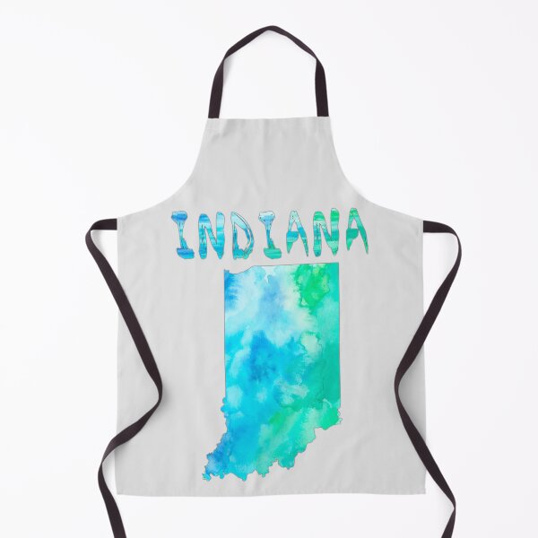 Item preview, Indiana State Map - Vibrant Teal & Blue Watercolor Art designed and sold by mashmosh.