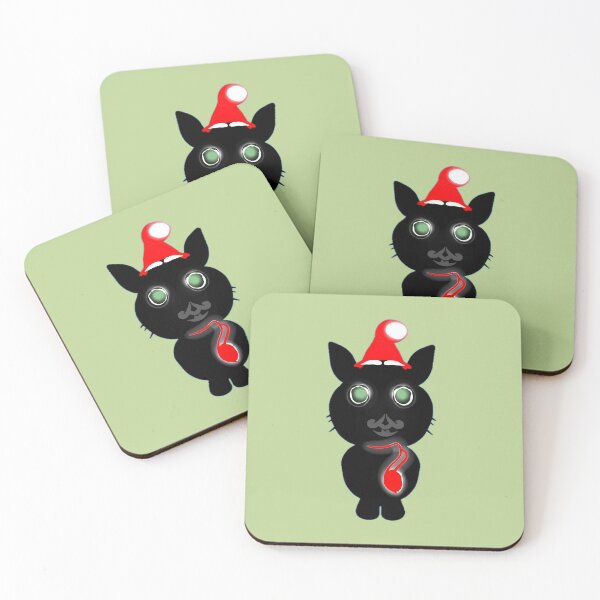 Item preview, Cute Black Cat Christmas Design – Kawaii Santa Hat Kitty Illustration designed and sold by HopeAndHustle.