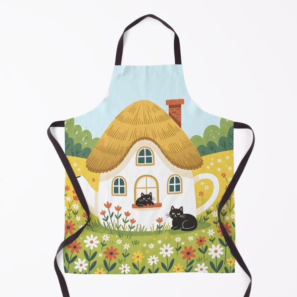 Item preview, A quaint, cottage-shaped teapot with a thatched roof and cats designed and sold by Ponted.