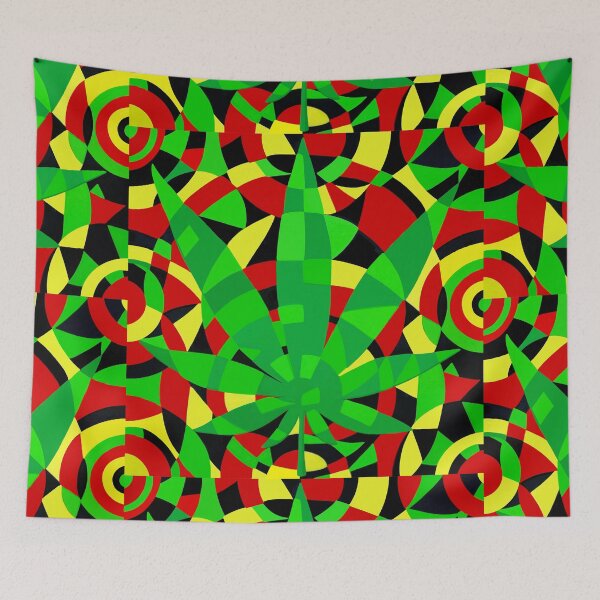 Item preview, Rasta Vibe Hemp Print Reggae Colors  designed and sold by shantilovesart.