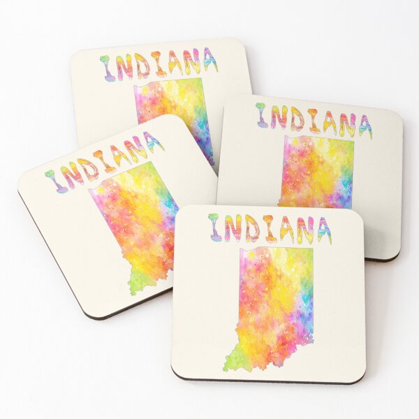 Item preview, Indiana Watercolor Map - Vibrant Artistic State Pride designed and sold by mashmosh.