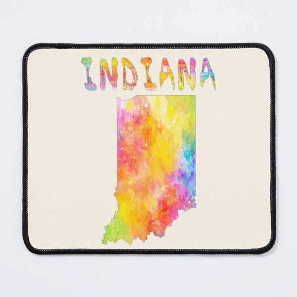 Item preview, Indiana Watercolor Map - Vibrant Artistic State Pride designed and sold by mashmosh.