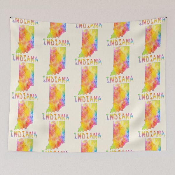 Item preview, Indiana Watercolor Map - Vibrant Artistic State Pride designed and sold by mashmosh.