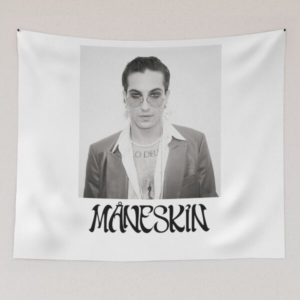 Item preview, Damiano David Black & White Portrait – Iconic Rock Aesthetic Art designed and sold by markelhovardt.