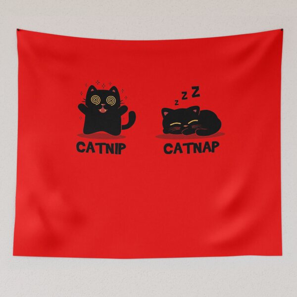 Item preview, Catnip vs Catnap | The Two Moods of a Funny Black Cat designed and sold by erion5k.