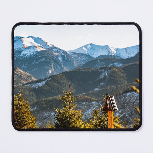Item preview, Mountain Shrine in the Tatra Mountains with Snow-Capped Peaks designed and sold by alicjamiekina.