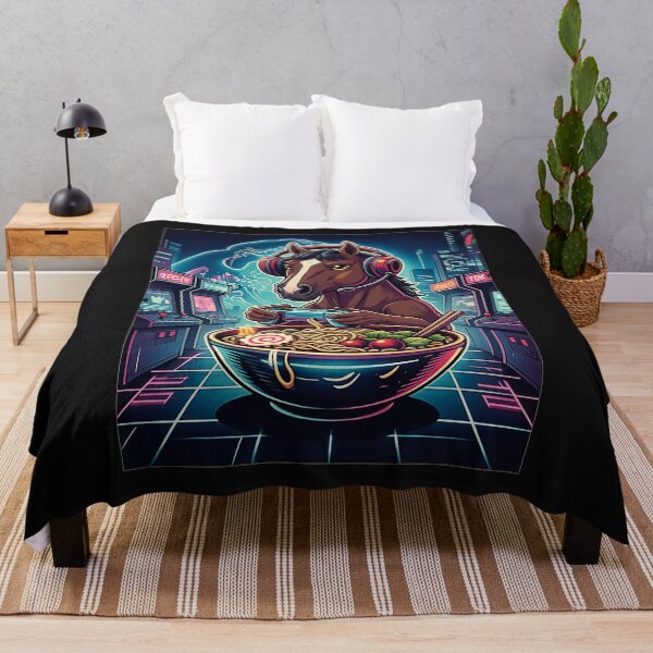 Item preview, Gamer Horse Ramen Arcade Neon designed and sold by FemmeForge.