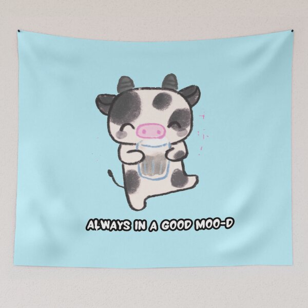 Item preview, Cute happy black and white cow designed and sold by Twinkley-tees.
